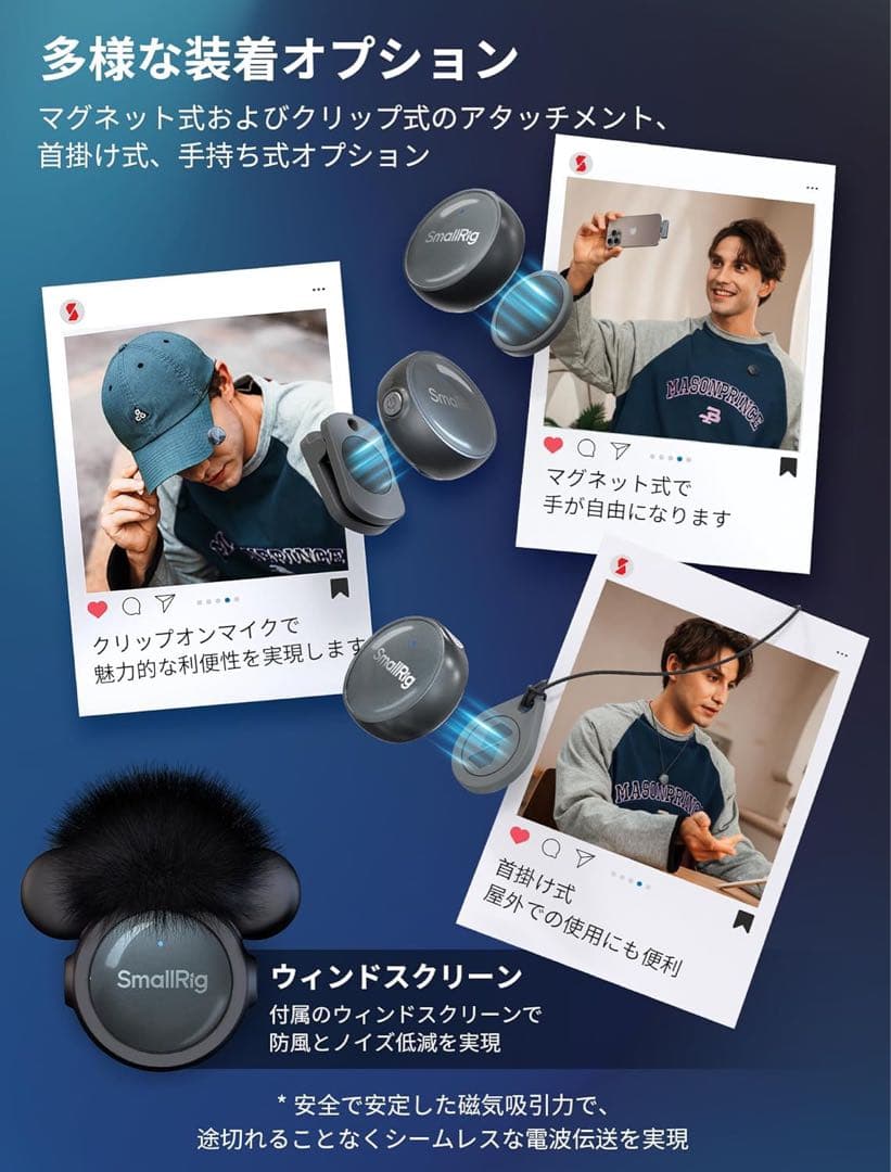 SmallRig「S60」小型ワイヤレスラベリアマイク