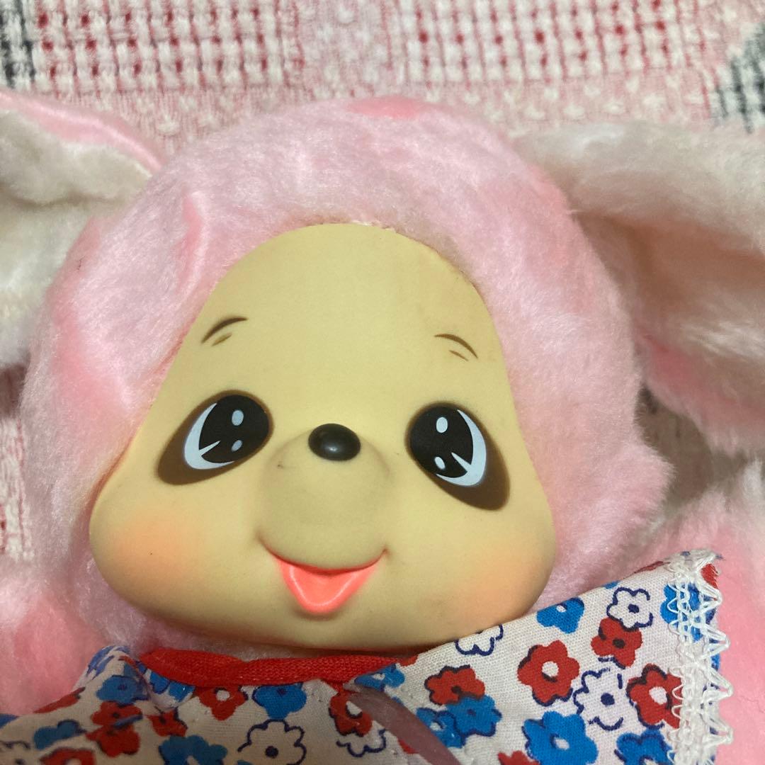 昭和レトロ　メーカー名不明　モンチッチ風　ぬいぐるみ　ウサギ　①