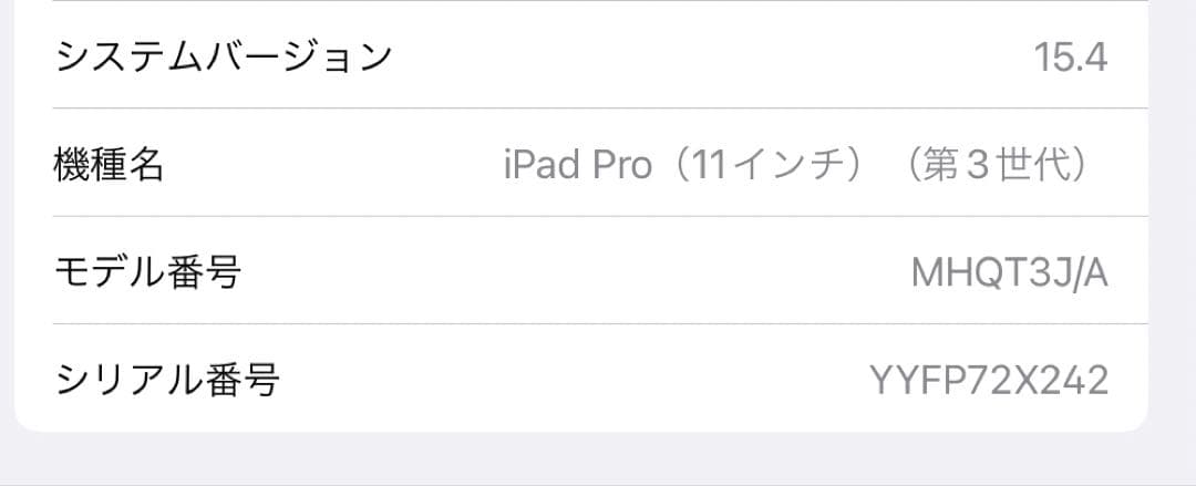 iPad Pro （11インチ）（第3世代）　Wi-Fiモデル