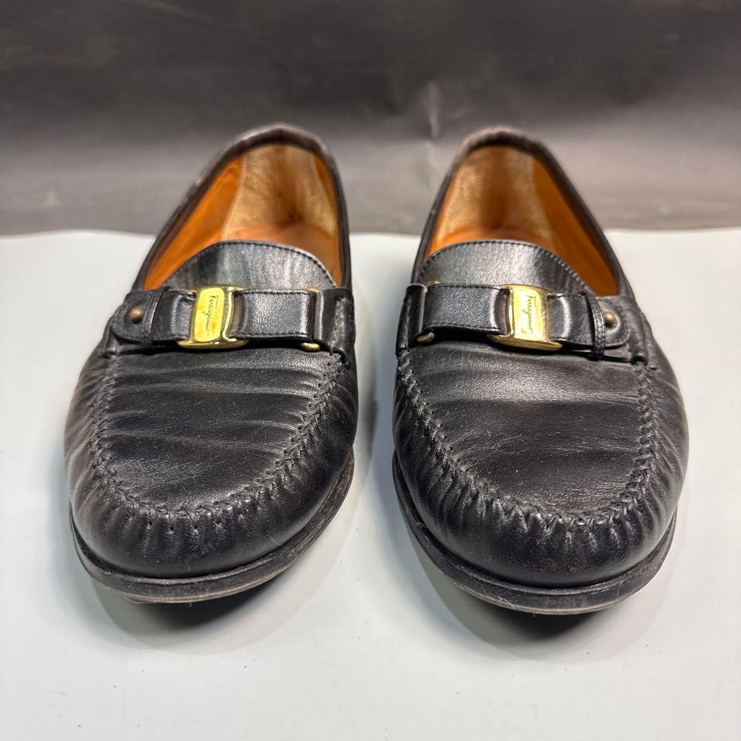 SALVATORE FERRAGAMO メンズモカシン 7 1/2 黒