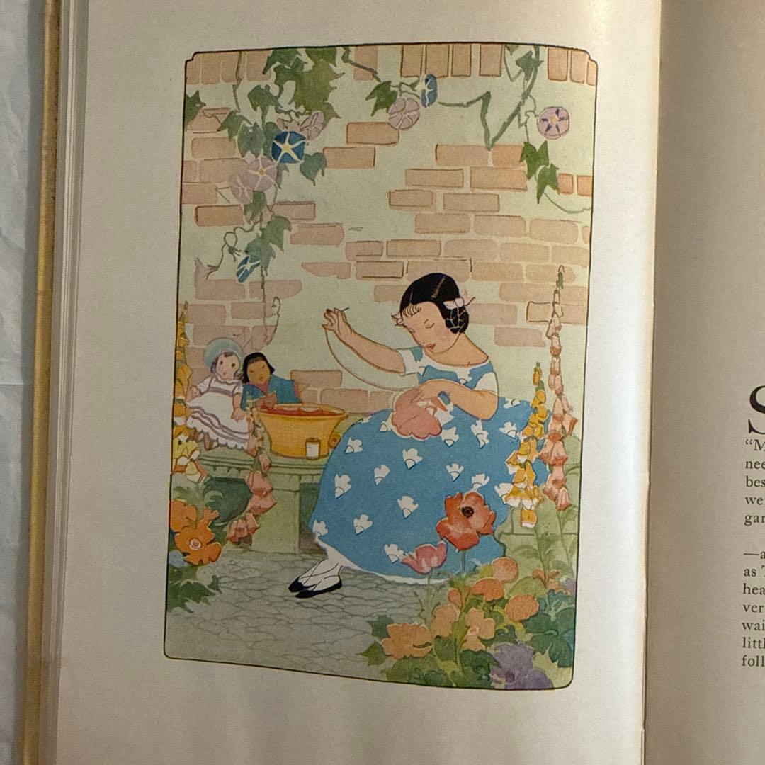 1935年アンティーク美しい挿絵の児童書　洋書　絵本ジャンクジャーナル素材　古書