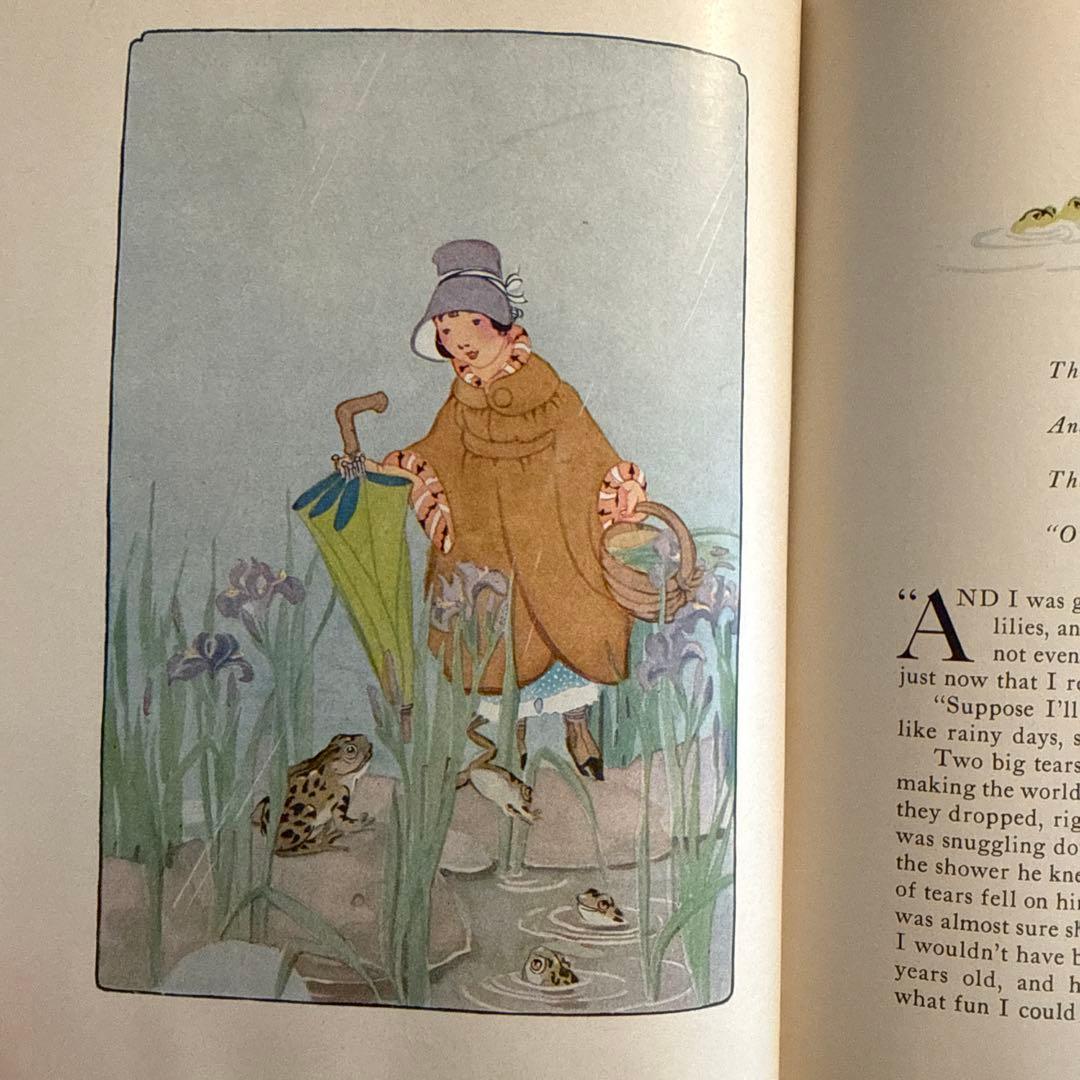 1935年アンティーク美しい挿絵の児童書　洋書　絵本ジャンクジャーナル素材　古書