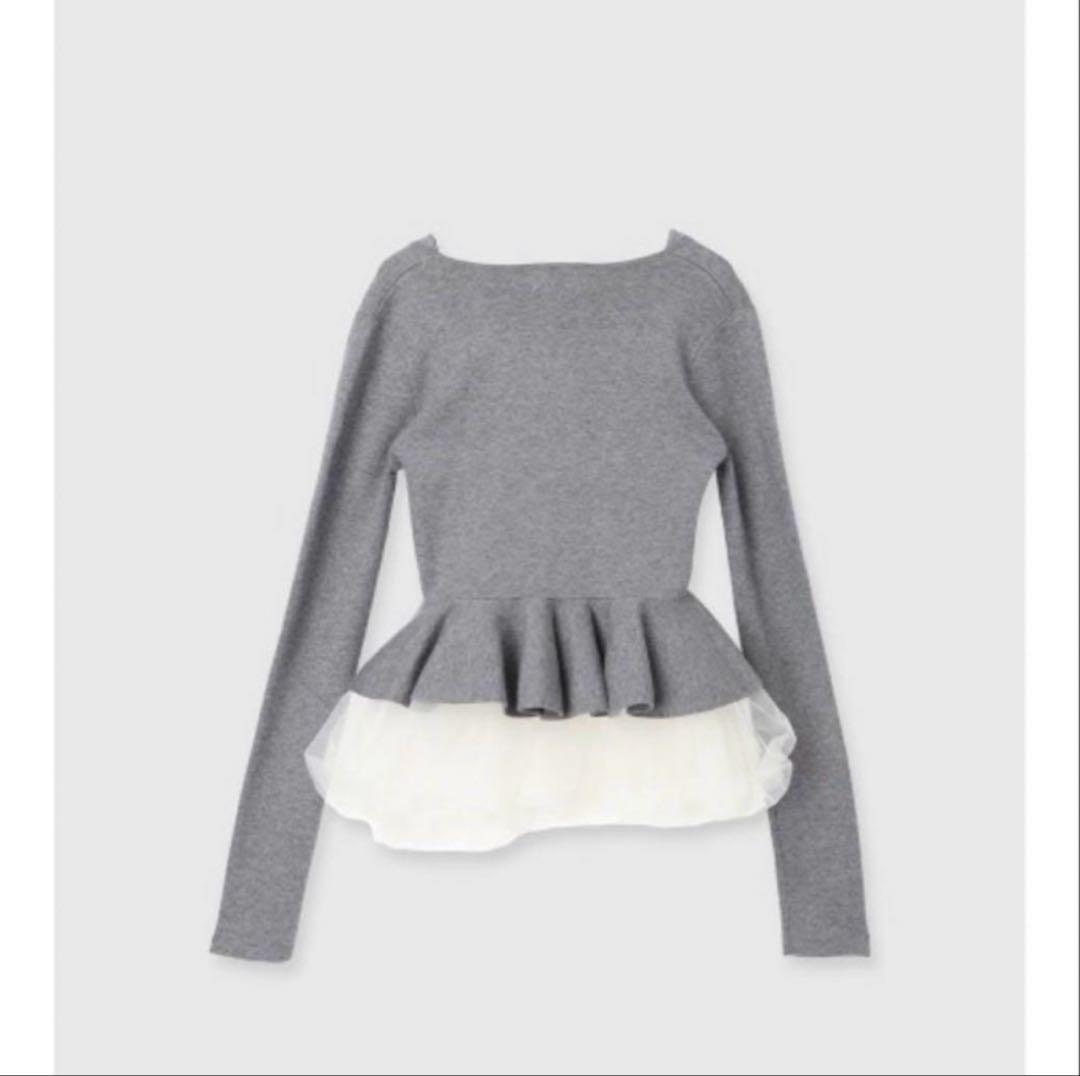 eimy istoire バルーンヘムニットカーディガン GREY
