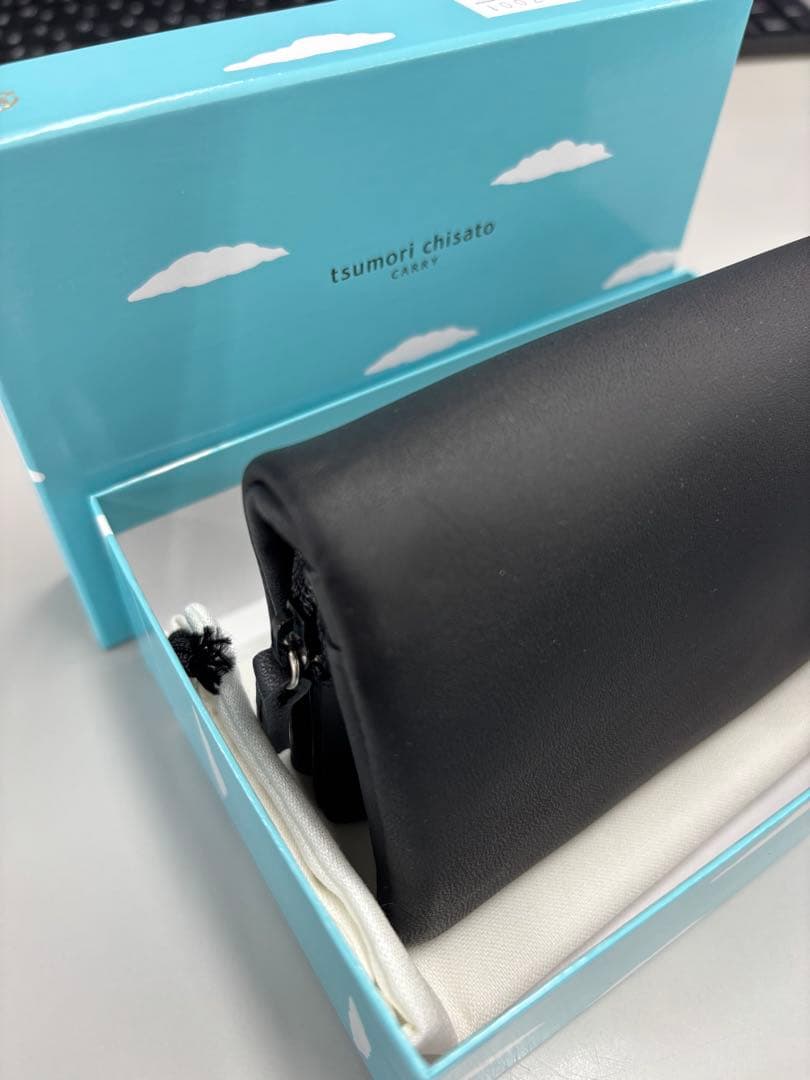 新品★ツモリチサト ソフトレザー 2つ折り財布★ブラック