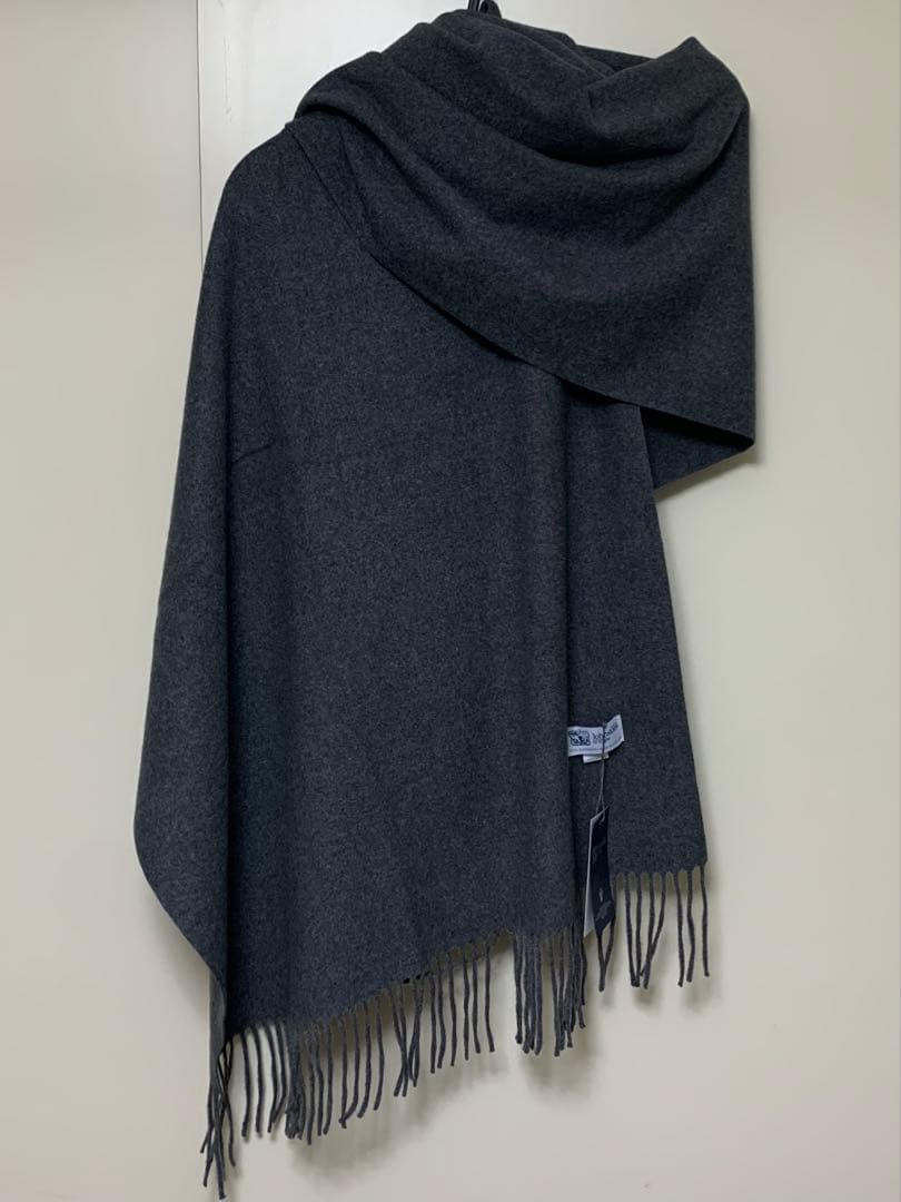 み*ぃ様 ジョンストンズストールカシミアマフラーダークグレー ストール上品　大判