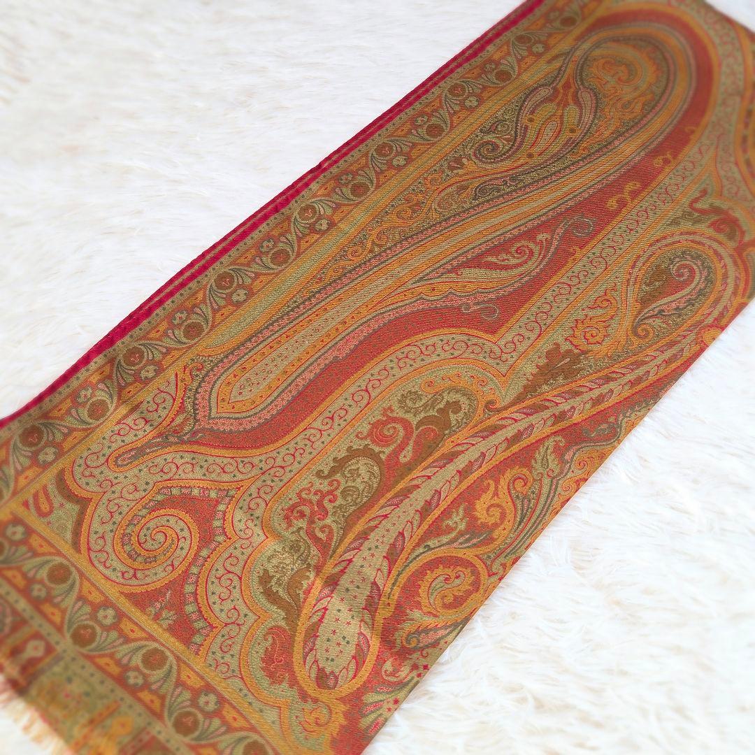 ETRO エトロ 大判ストール ウール×シルク ペイズリー柄 d