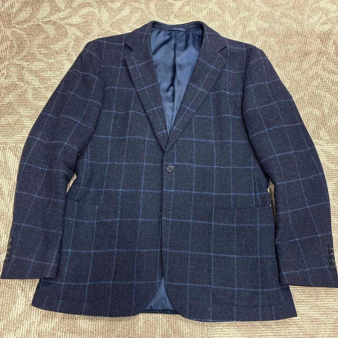 UNITED ARROWS 起毛ウール ウィンドウペン テーラードジャケット