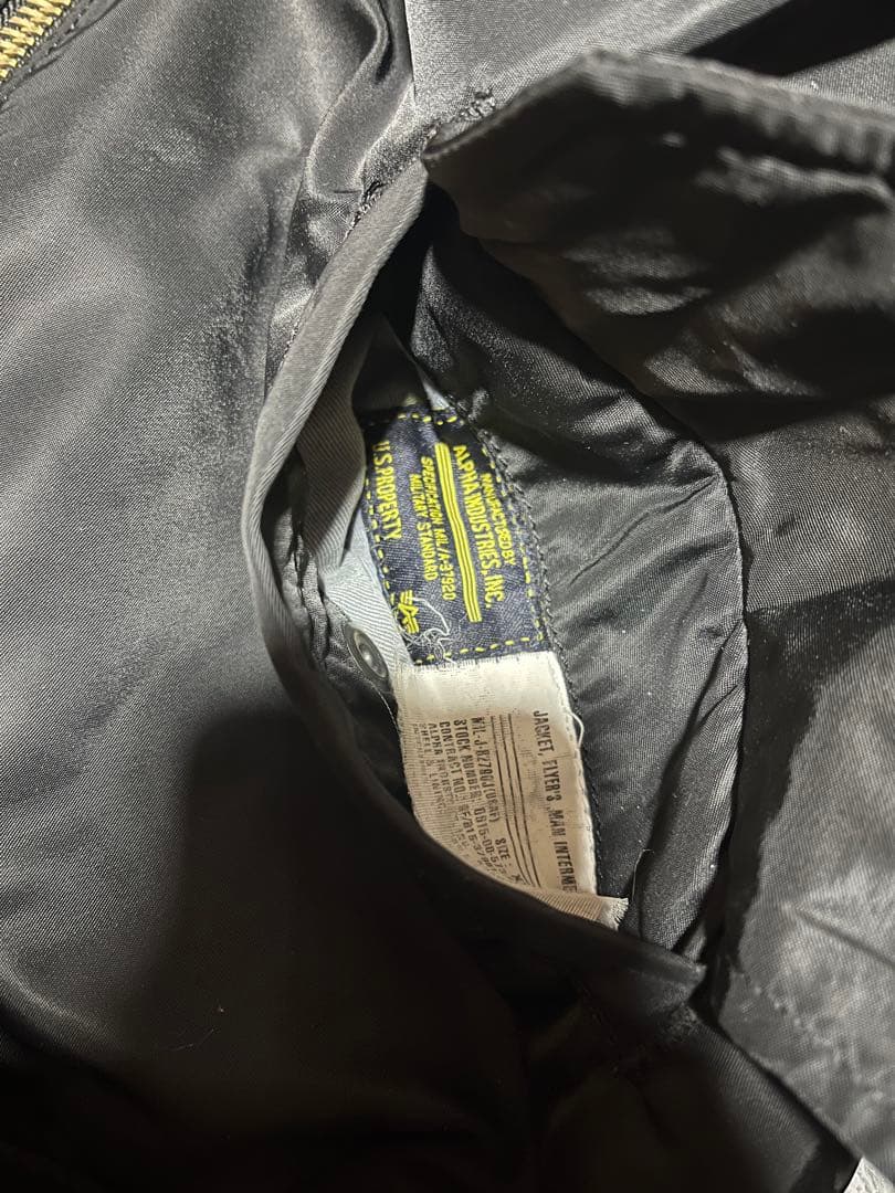 90s alpha industries ma-1 フライトジャケット　ブラック