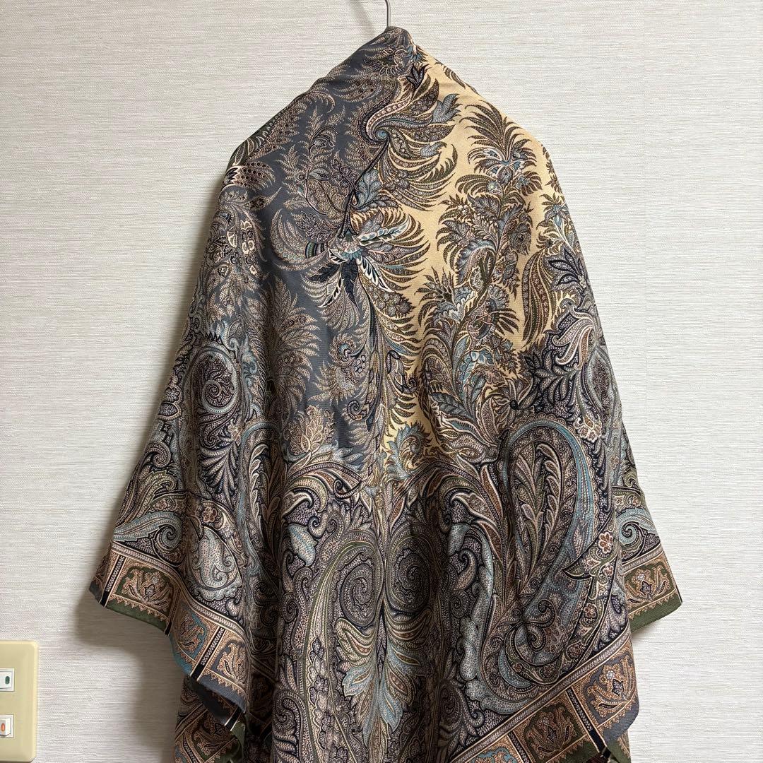 【ビッケロ様】エトロ ETRO 大判 ストール シルク ウール 正方形