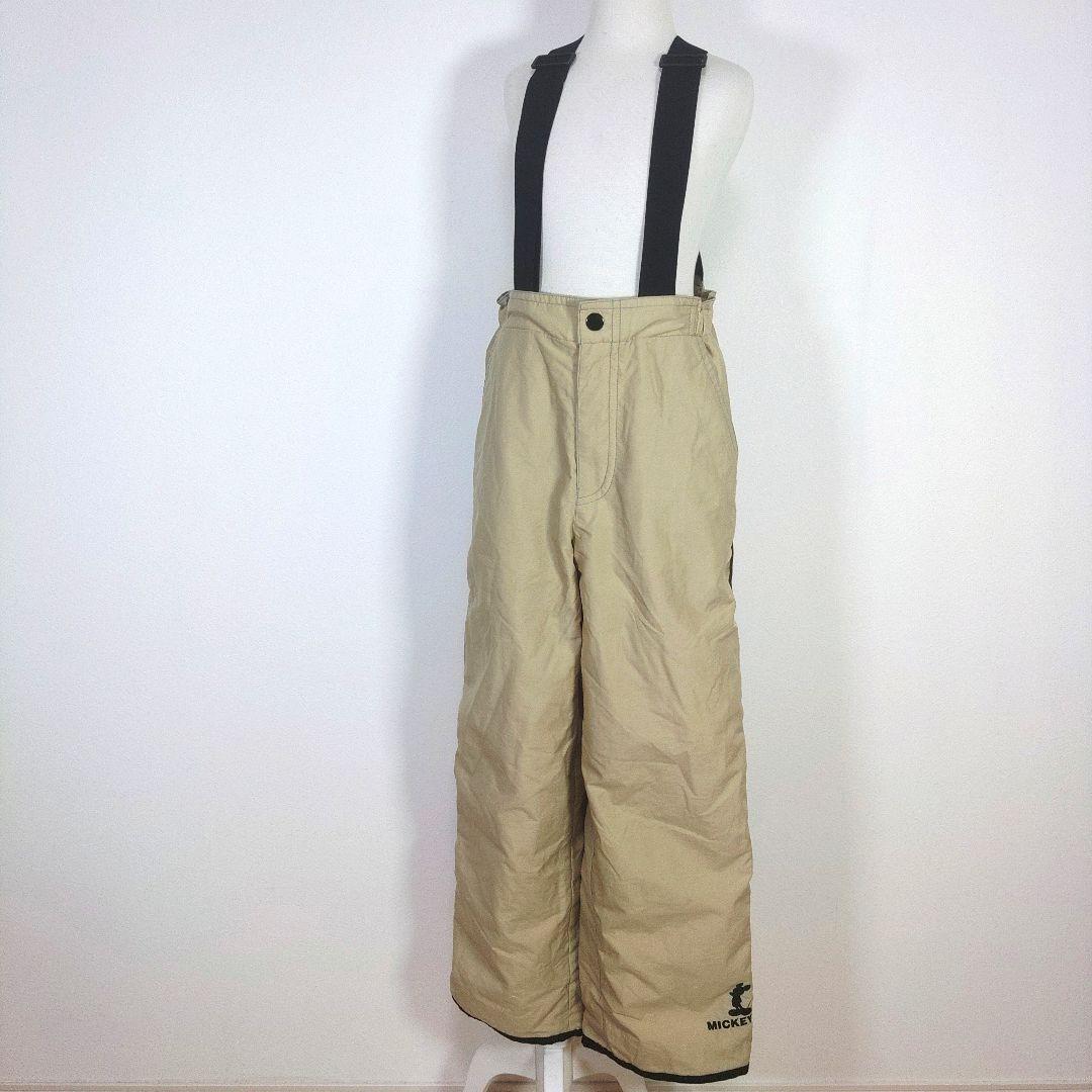スキーウェア　140cm　男の子　キッズ　子供　グリーン　緑　ベージュ　ニット帽