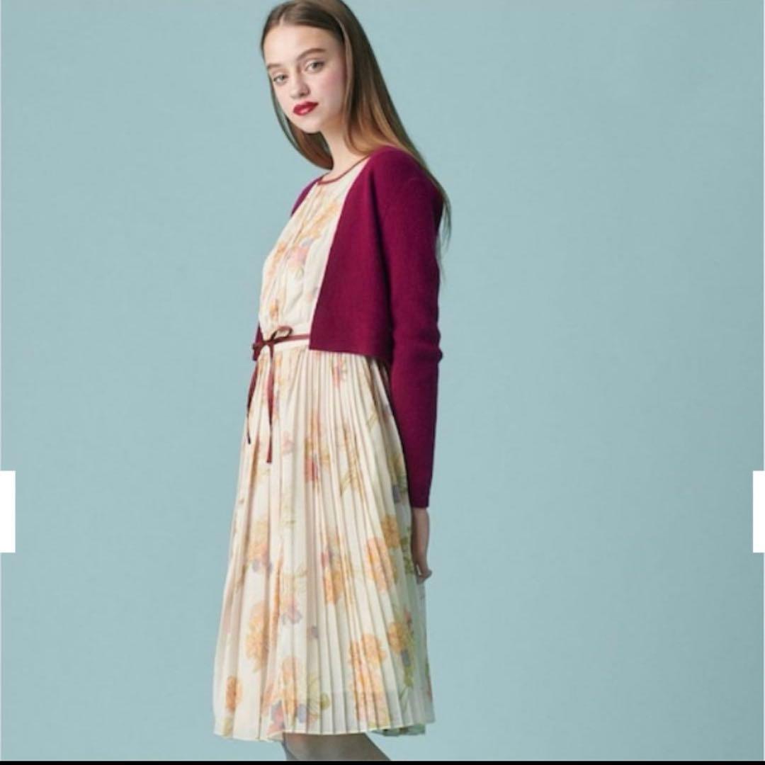美品　トッカ　LADY OF FLOWERS プリーツ　ジョーゼットワンピース