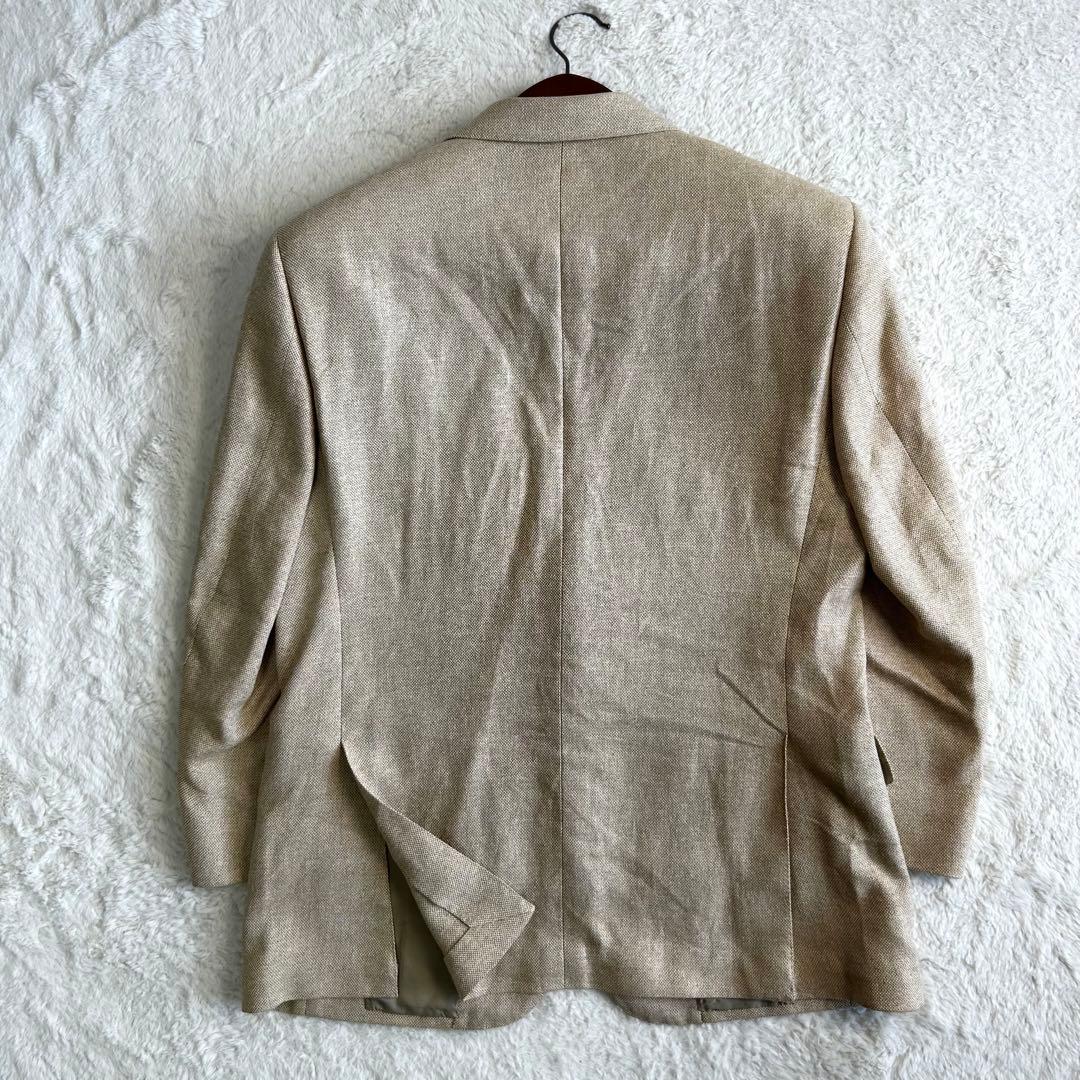 Aquascutum シルク65% 麻35% テーラードジャケット ベージュ