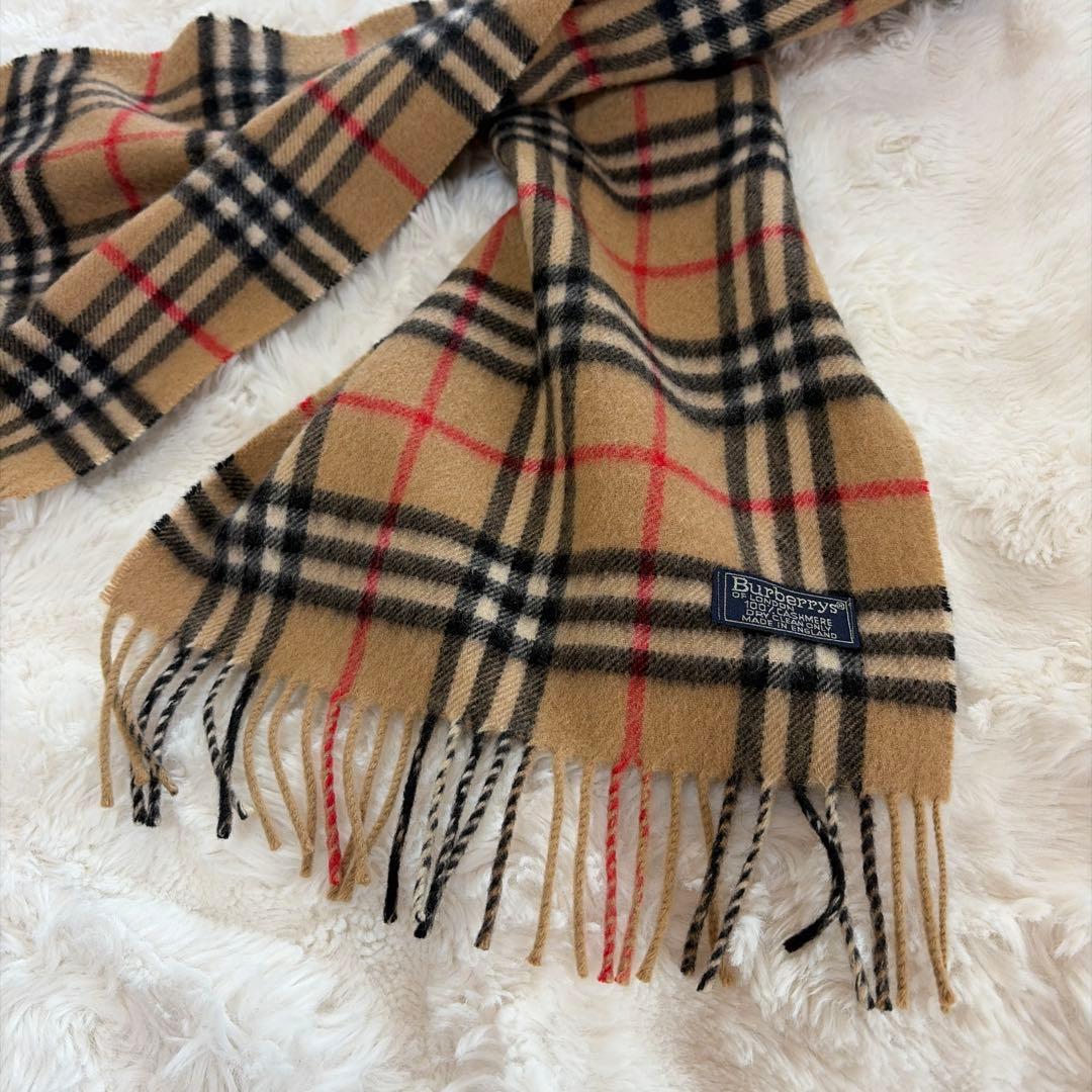 極美品 保管品 BURBERRY ノバチェック柄 カシミヤ100 マフラー 長め