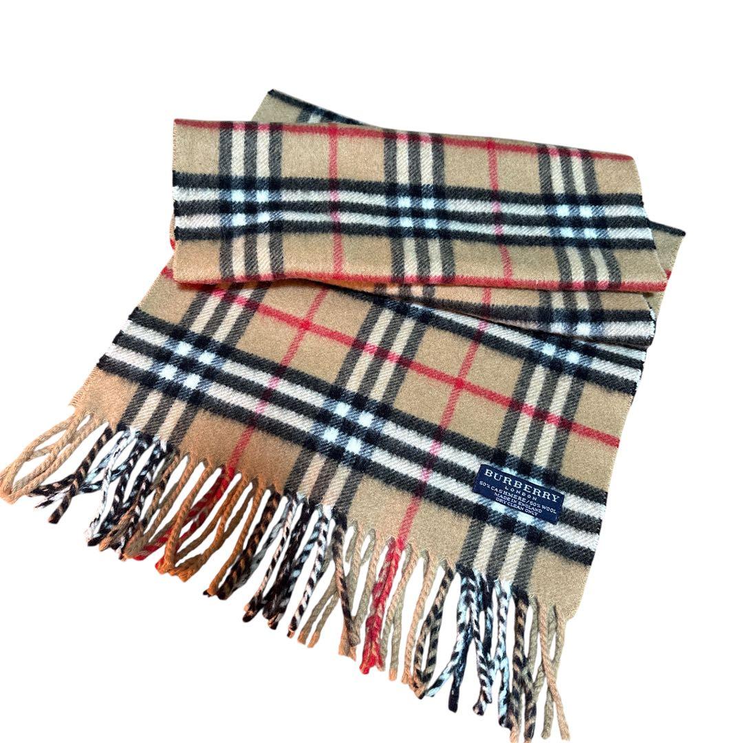 BURBERRY マフラー　チェック柄　カシミヤ　ウール　ノバチェック