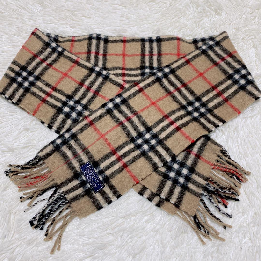 【美品】BURBERRY バーバリー　カシミヤ　100%　マフラー　ノバチェック