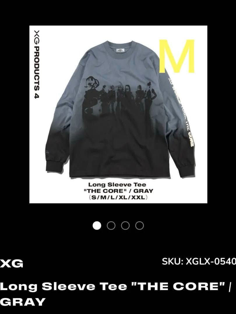 XG ロンT \"THE CORE\" / GRAY Ｍサイズ　セリア宇宙人おまけ