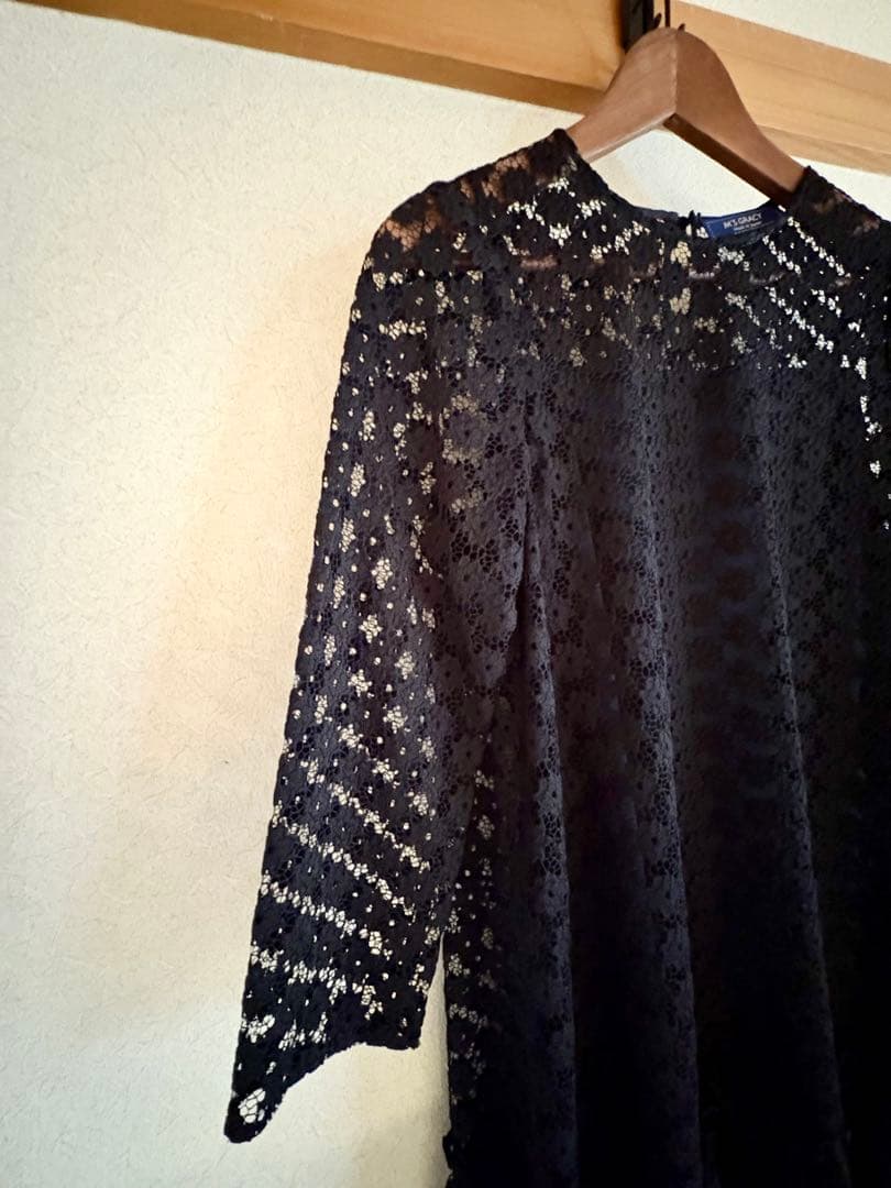 美品 M'S GRACY エムズグレイシー レースワンピース 40 黒 クロ