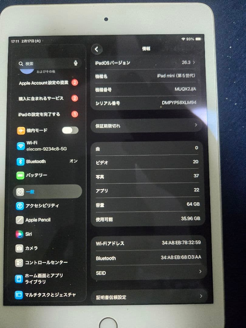 【ケースと箱付き】Apple iPad mini (第5世代) 64GB
