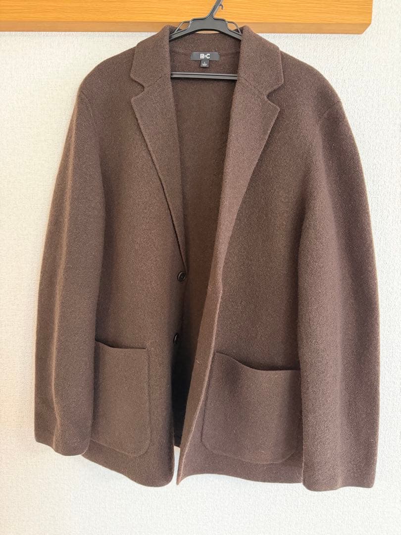 UNIQLO C ニットジャケット　テーラード　ブラウンＬ