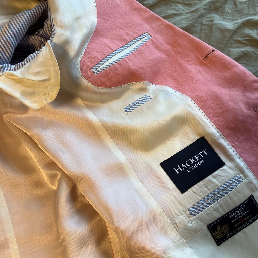 HACKETT LONDON ハケットロンドン　リネンジャケット　ピンク40S