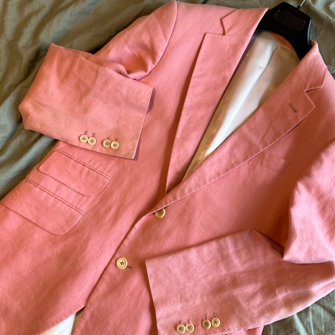 HACKETT LONDON ハケットロンドン　リネンジャケット　ピンク40S
