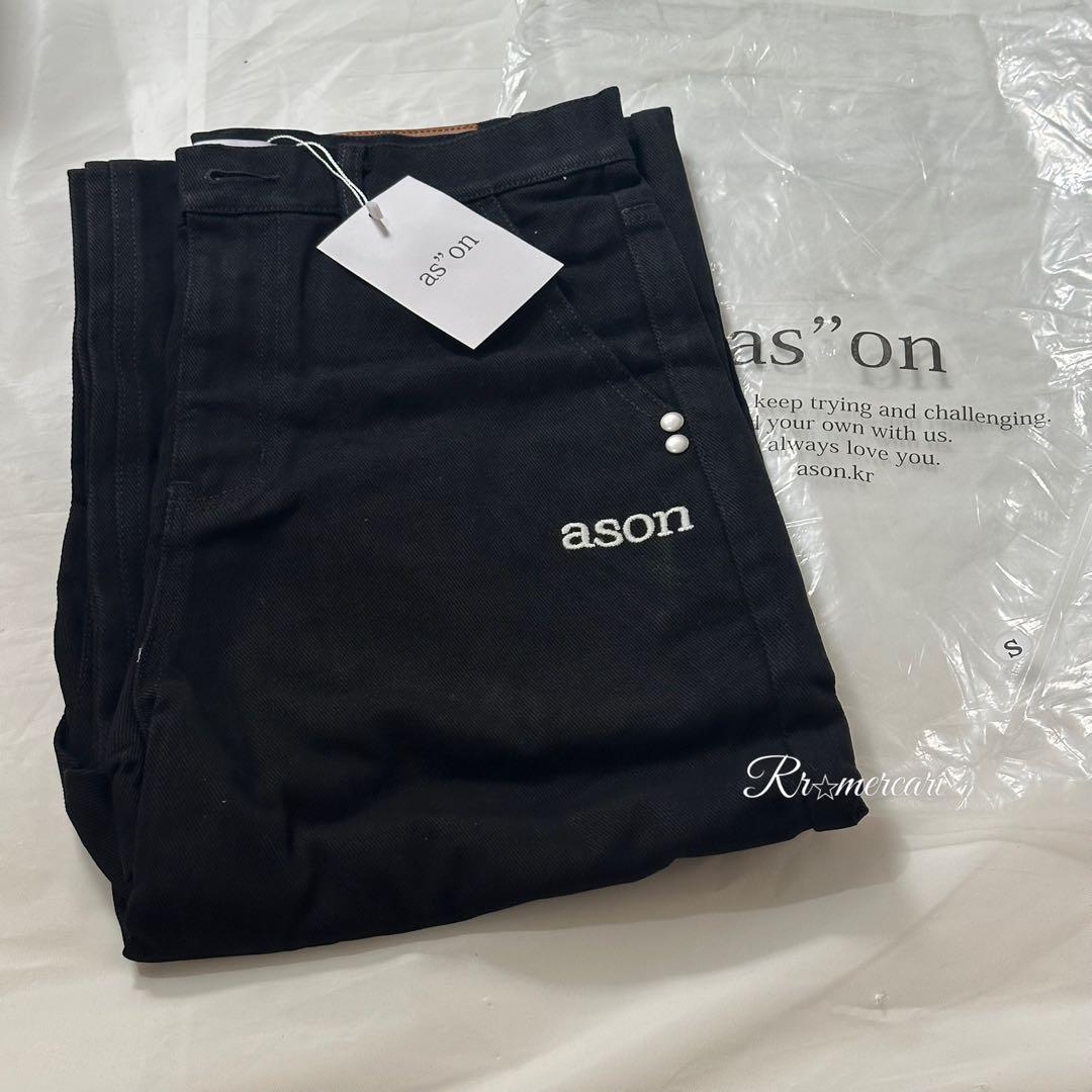新品★即日発送★韓国ASON as''on ブラック デニムパンツ　S　/