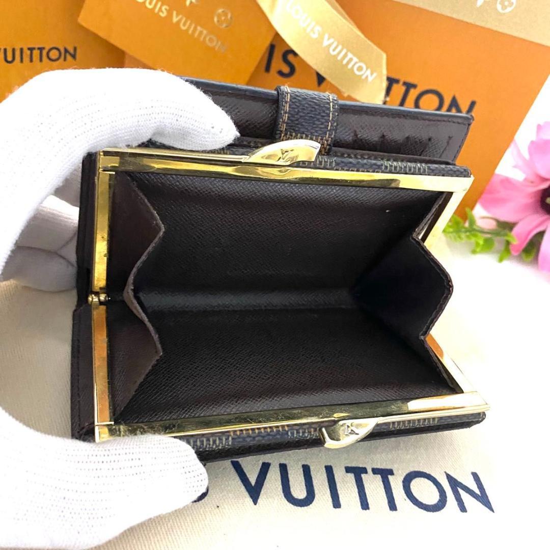 ルイ ヴィトン◎ヴィエノワ ダミエ エベヌ 二つ折り財布 ブラウン 茶色