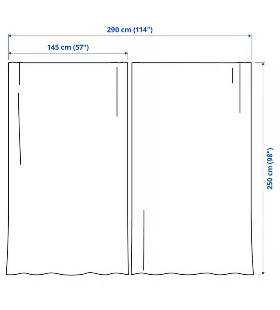 【IKEA】ROSENROBINIAレースカーテン1組×2,ベージュ,フック付き
