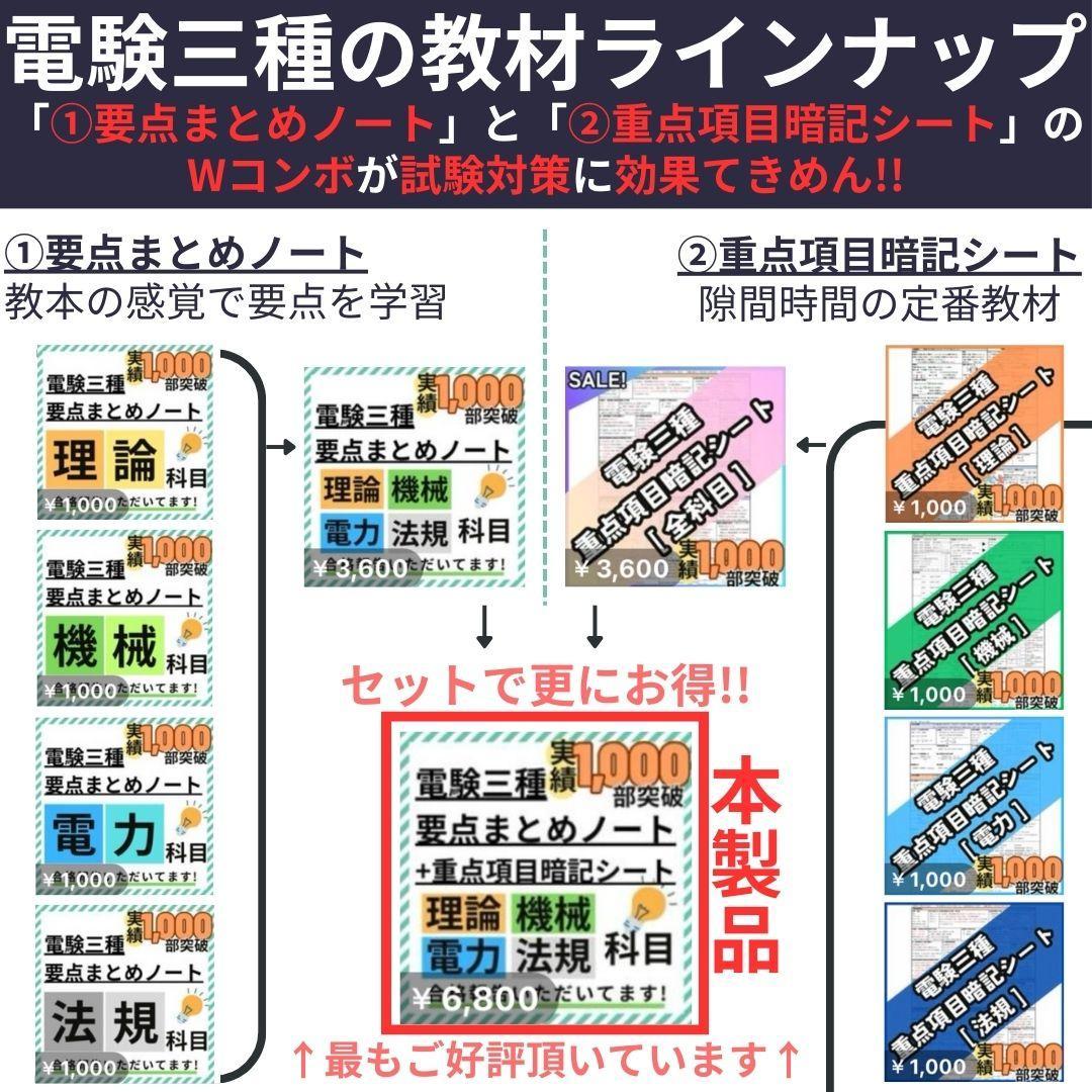 ●３月試験に間合う●電験三種 フルカラー暗記シート＆まとめノート（全科目+入門）