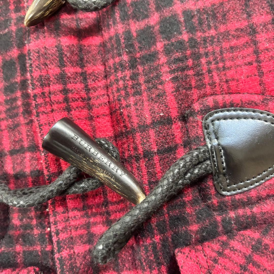 【美品】バーバリー　ブラックレーベル　ダッフルコート　レッド　ブラック　サイズM