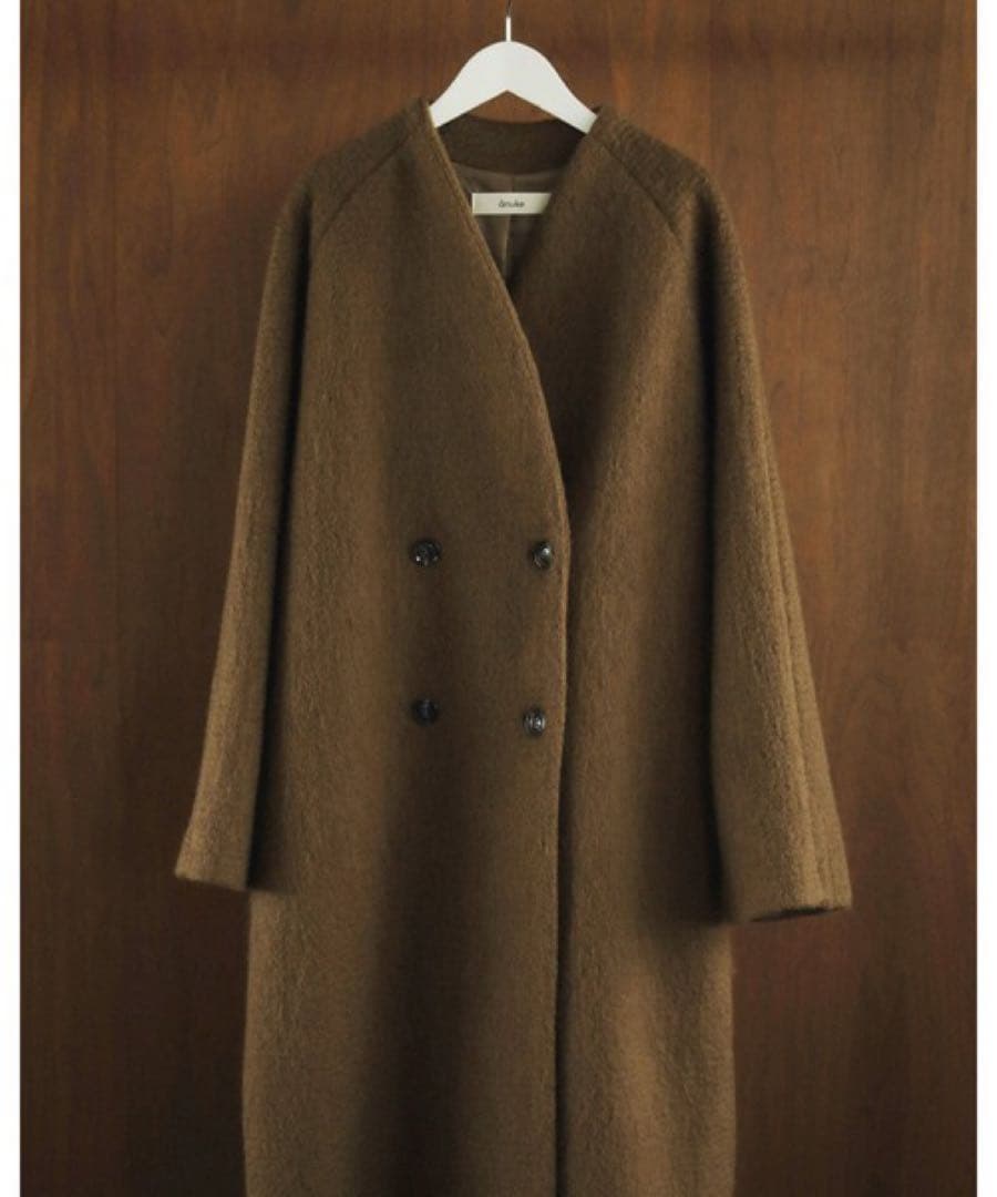 anuke Collarless Shaggy Coat 36インチ