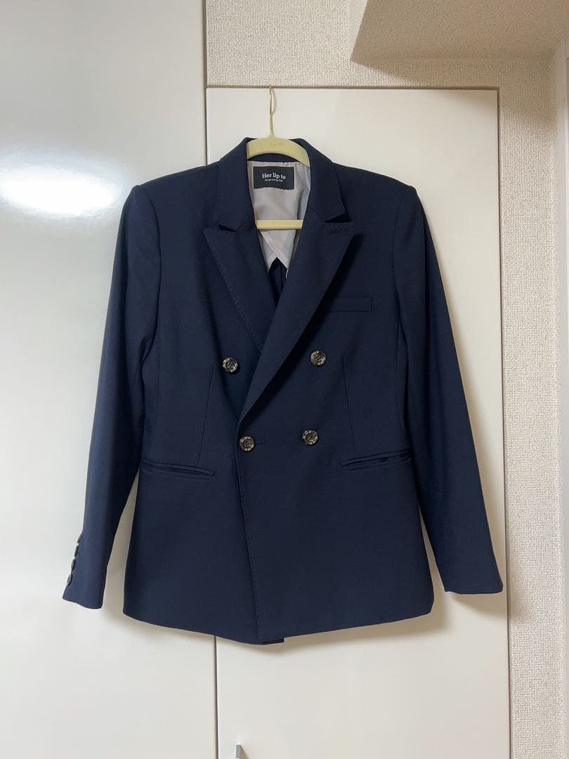 ジャケット・アウター herlipto Double-breasted Twill Blazer