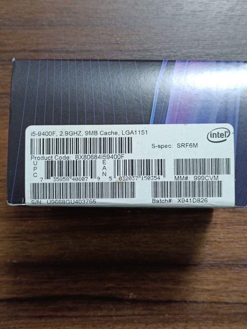 CPU Intel Core i5-9400F CPU LGA1151