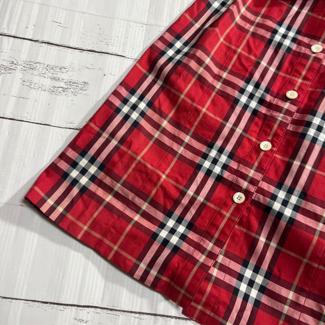 Burberry Blue Label レッド　ノバチェックワンピース 36
