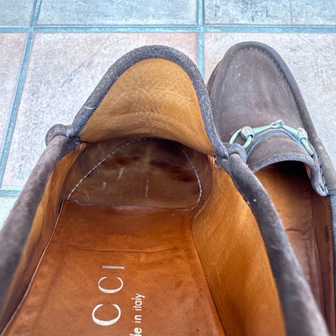 GUCCI ホースビットローファー ブラウンスエード 43.5E