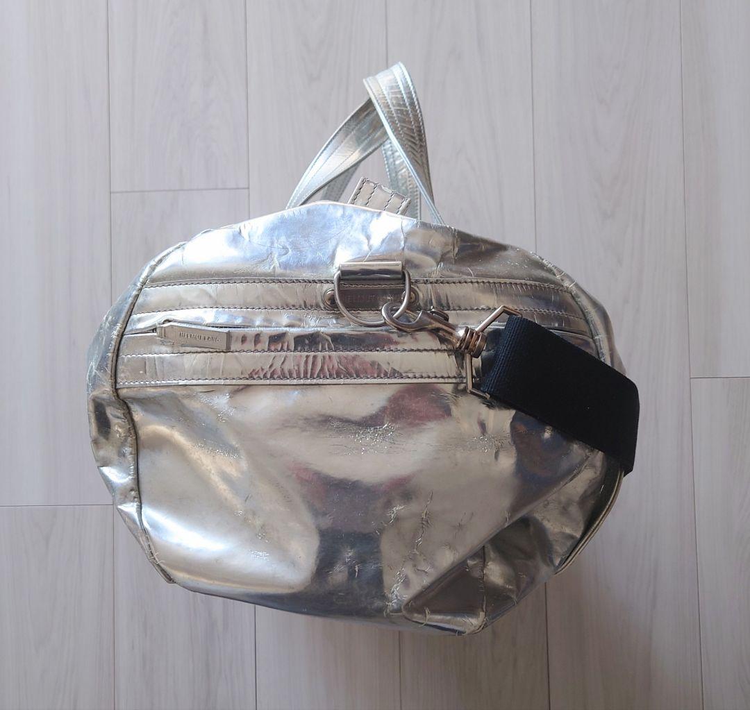 HELMUT LANG 2004 シルバー メタリック レザー バッグ 本人期