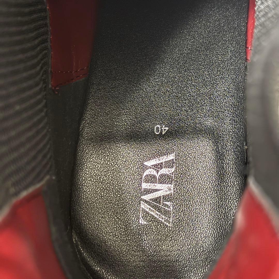 美品 ザラ ZARA サイドゴアブーツ レザー 本革 ブラック 40 26cm