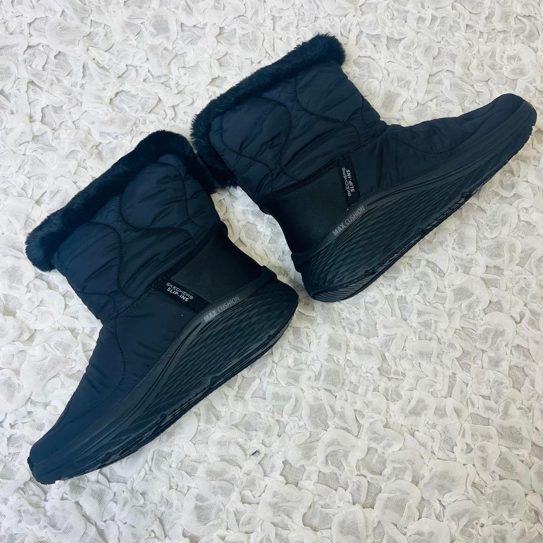 スケッチャーズSKECHERSスリップインズブーツ 22.5新品2wayファー