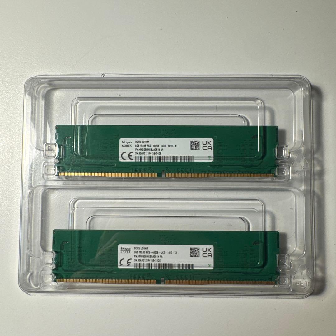 DDR5 16Gb (8gbx2) 4800Mhz UDIMM メモリ
