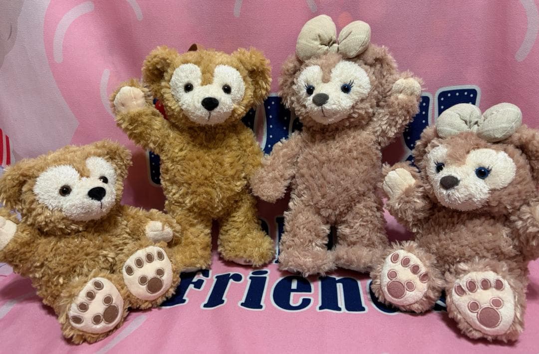 くまのべあ ダッフィー＆シェリーメイ 4体セット