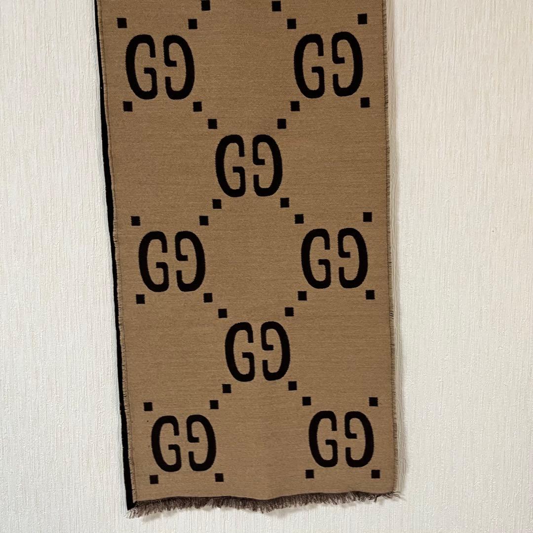 【国内正規品】グッチ Gucci GGジャカード ウールシルク スカーフ