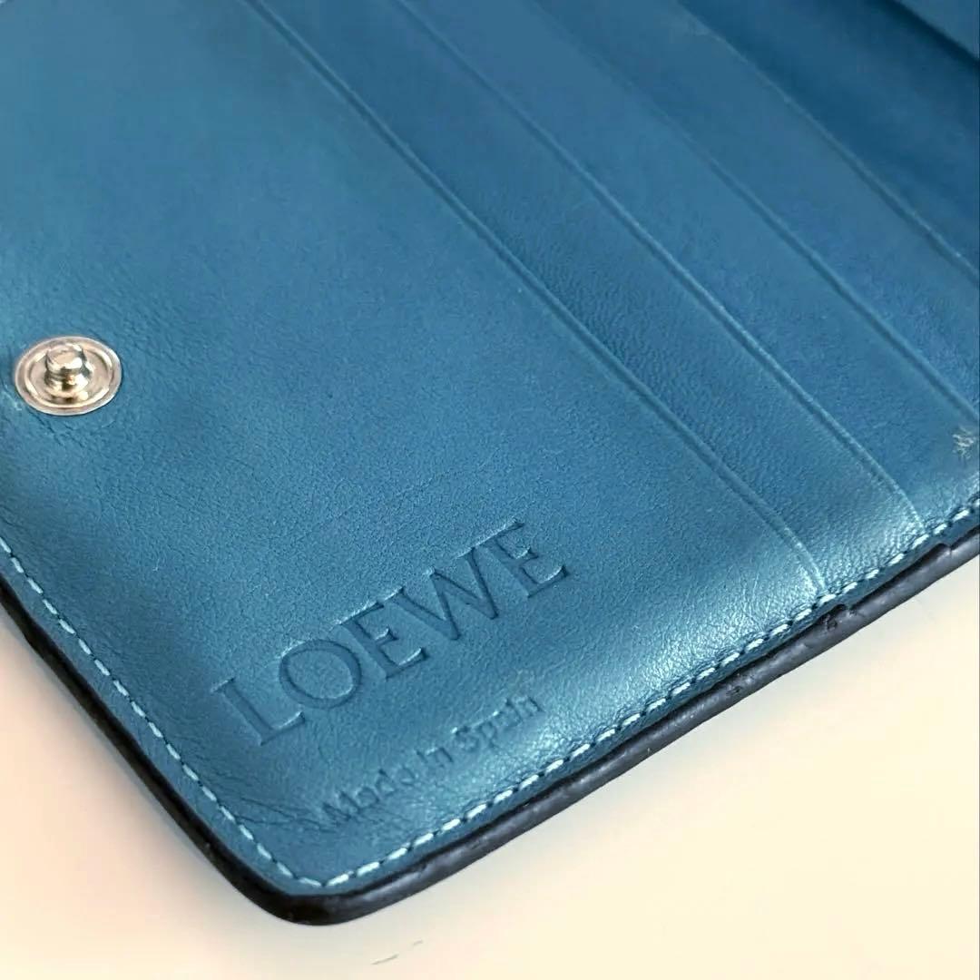 ロエベ　二つ折り財布　ウォレット　SKYBLUE