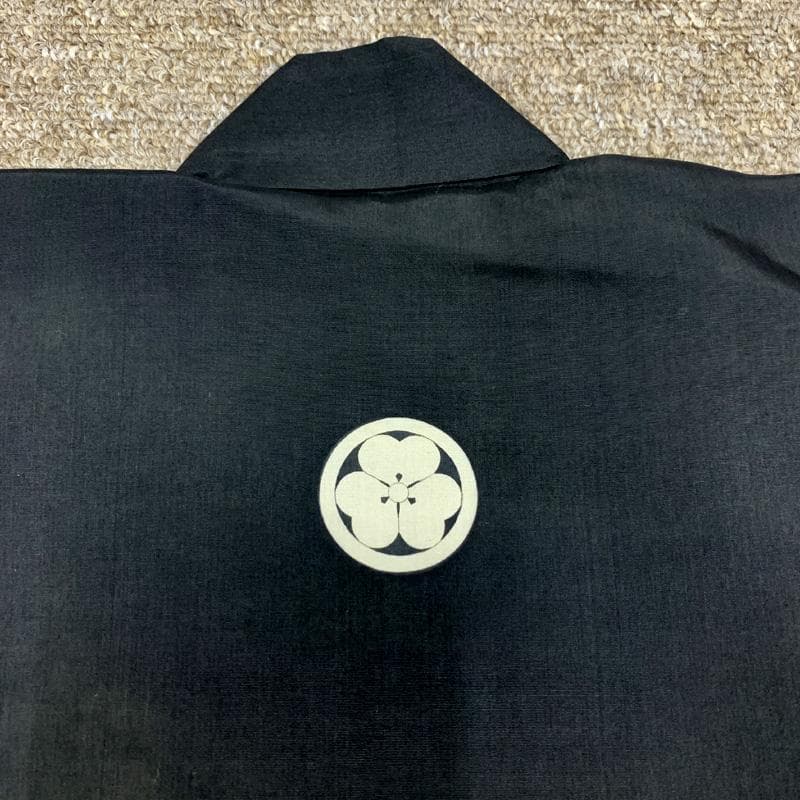 508ay61□お宮参りセミアンティーク 男児 祝い着 着物 掛着 鶴□状態良好