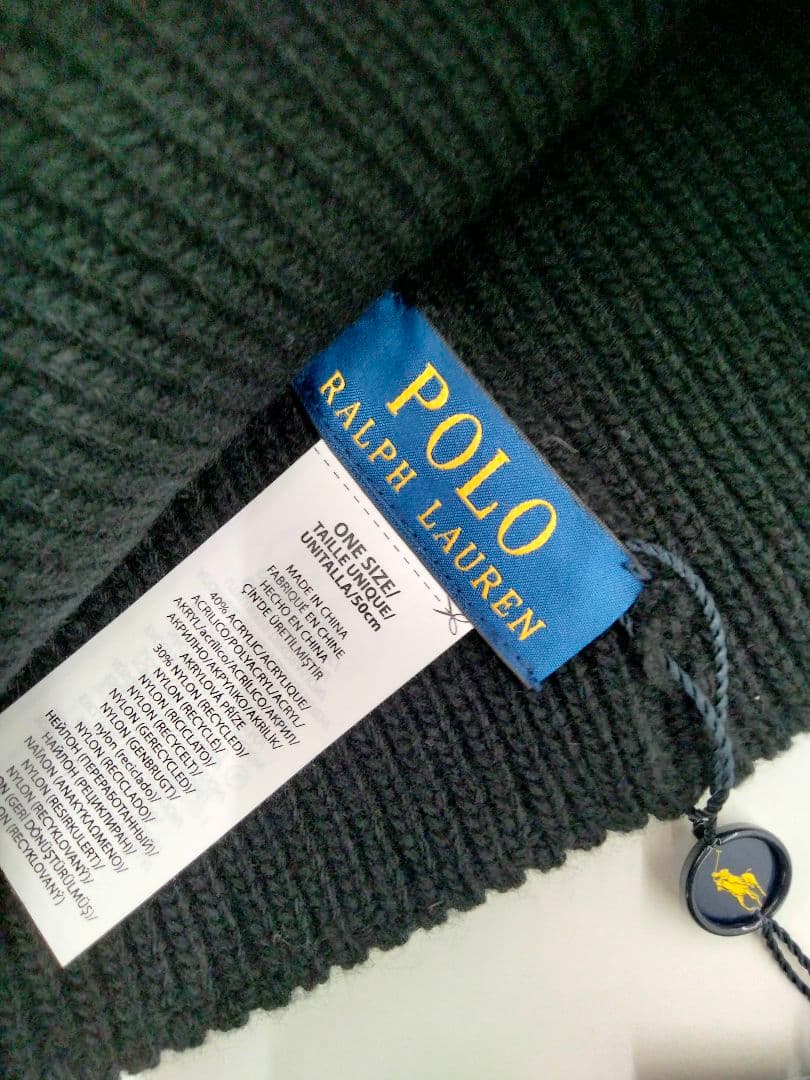 Polo Ralph Lauren ソリッド デニム ベア ビーニーベア刺繍新品