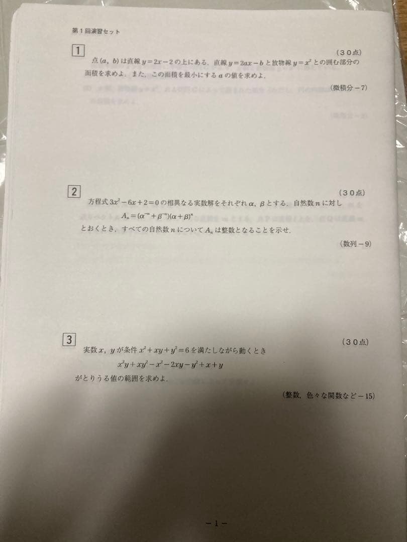 研伸館 京大文系数学 炎の100題 (ランダム演習セットつき)