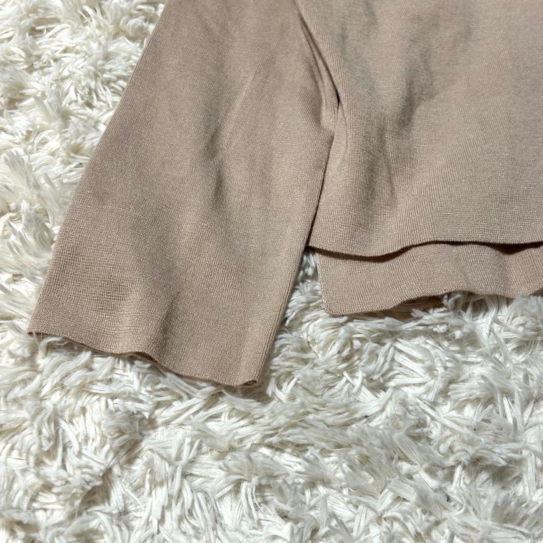 極美品✨FOXEY シルク カシミヤ カーディガン スリット 淡ピンク 40