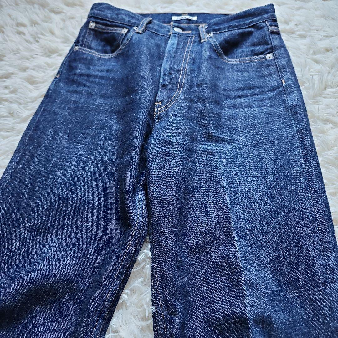 【美品】オーラリー HARD TWIST DENIM 5P PANTS　濃紺