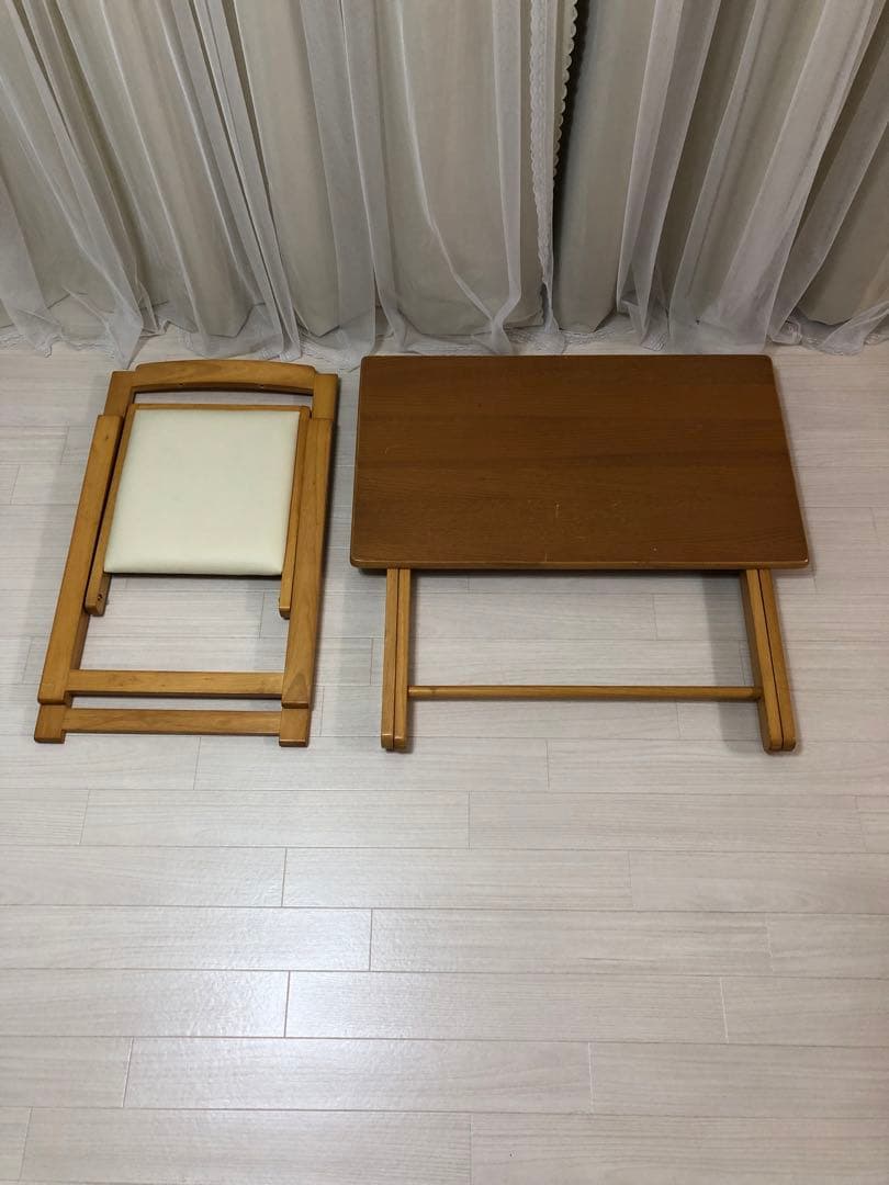 折りたたみデスク＆チェアセット 80cm幅 デスク パソコンデスク 木製