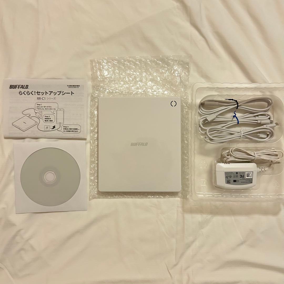 Buffalo スマートフォン用ＣＤレコーダー ラクレコ RR-C1-WH
