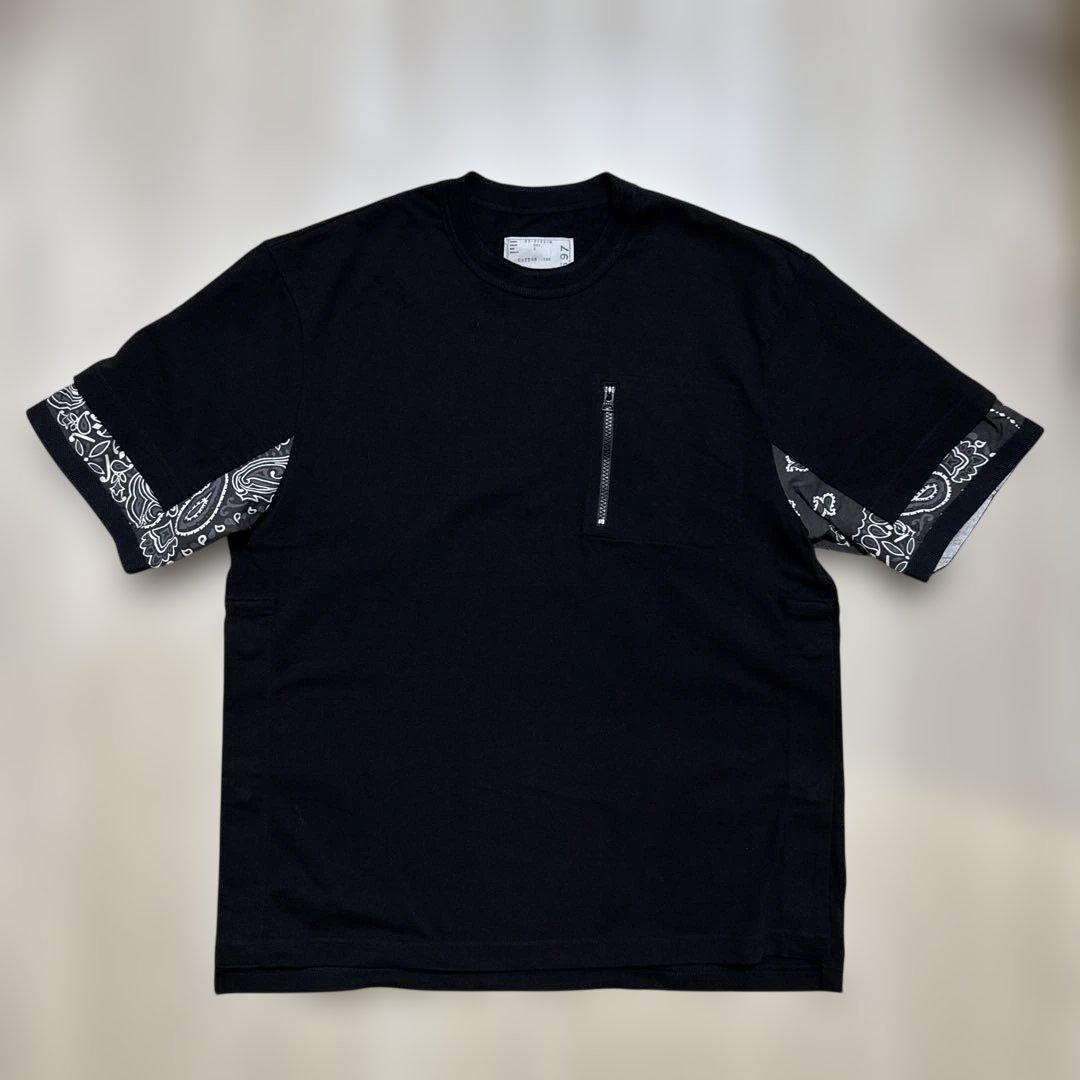 sacai 半袖Tシャツ　ペイズリー　バンダナ　サイズ2